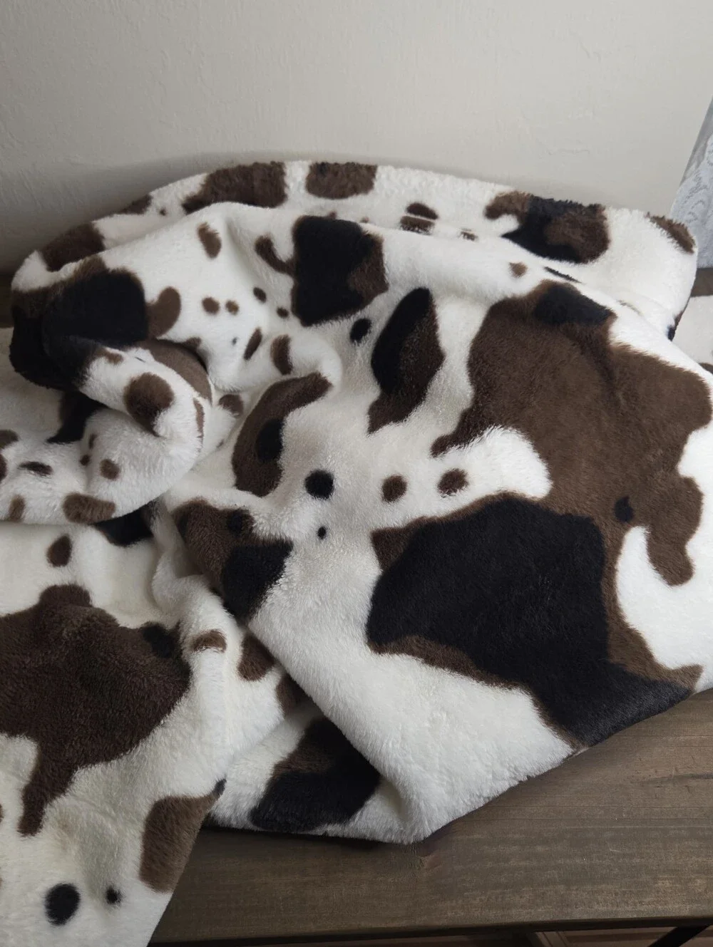 Faux Cow Print Throw Blanket 48x60 Soft